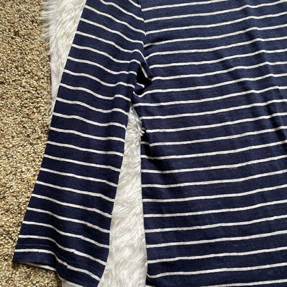 Bailey 44 Linen Anthropologie Top Blue White Striped Lightweight Shirttail Small - Picture 4 of 7